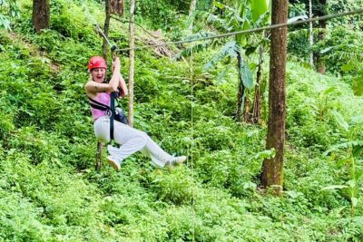 Chiang Mai 3 in 1 Zipline, Elephants and Sticky Waterfall - Elephant sanctuary time: feeding, walking, and learning the caretakers’ role