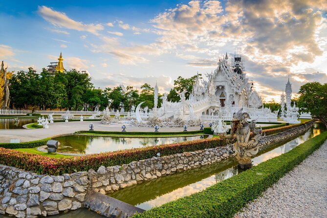 Chiang Rai Wonders: White, Blue & Red Temples and Hot Spring - Wat Rong Khun (White Temple): iconic visuals and a paid entrance to plan for
