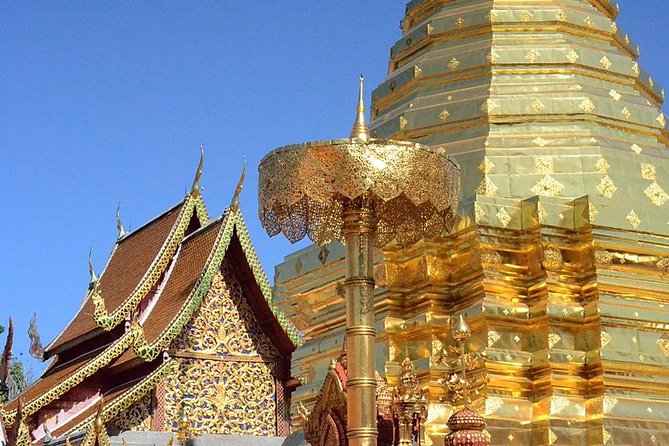 Doi Suthep at Evening. - Wat Phra That Doi Suthep at sunset: monks chanting and the 300-step climb