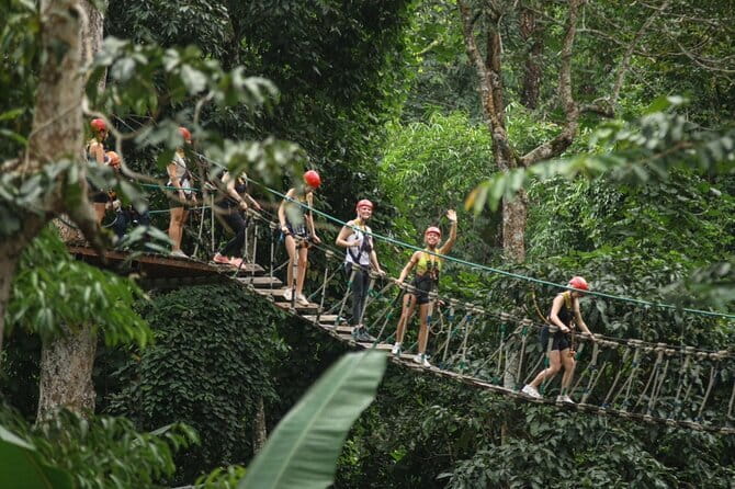 Sky Hawk Zipline Adventure with Optional ATV in Chiang Mai - Entering the treetop course: platforms, ziplines, and those sky bridges